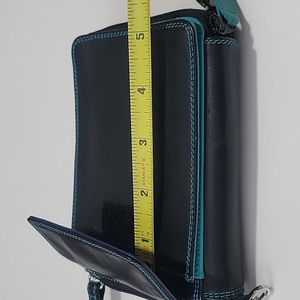 My Walit Small Crossbody Wallet Black With Blue Thread - Picture 16 of 16